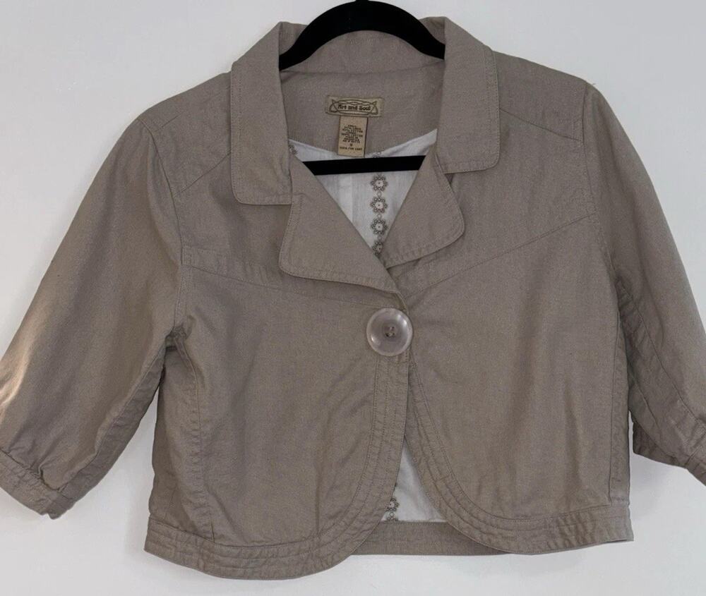 Art And Soul Single Button Crop Blazer Women’s Sz S